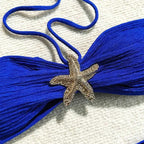 Damen Bandeau-Bikini mit ornamentalem Stern-Detail und modischem Wickelrok R&B