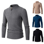 Herren eleganter Rollkragenpullover mit strukturiertem Zopfmuster R&B