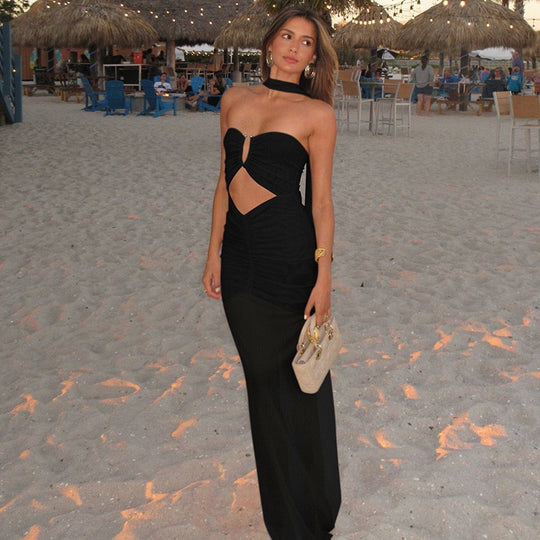 Damen schickes Abendkleid mit Cut-Out-Details R&B