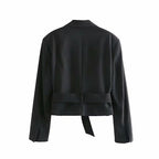 Damen taillierte Blazerjacke mit modernem Schnitt und Bindegürtel R&B