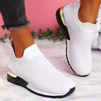 Damen Atmungsaktive Slip-On Sneaker mit trendiger Textiloberfläche und elastischem Kragen R&B