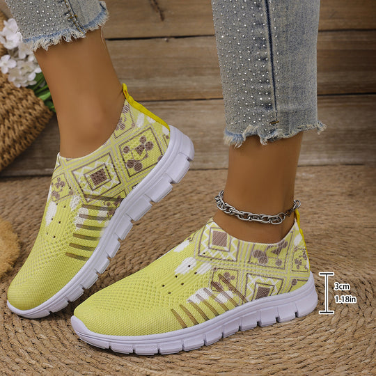 Damen moderne Slip-On Sneakers mit atmungsaktivem Stretch-Obermaterial R&B