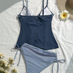 Damen lässiger Bademoden-Tankini mit Rüschendetails R&B