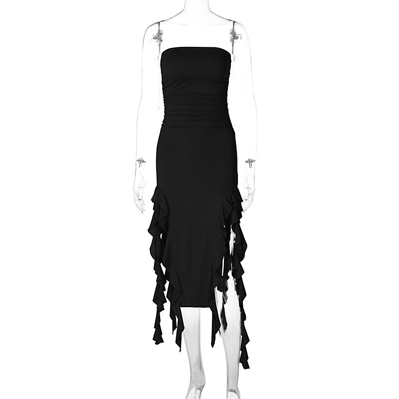 Damen Wickelkleid mit Rüschen und figurformendem Schnitt R&B