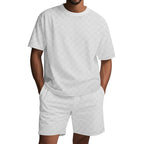 Damen Freizeit-Set mit strukturiertem T-Shirt und Shorts R&B