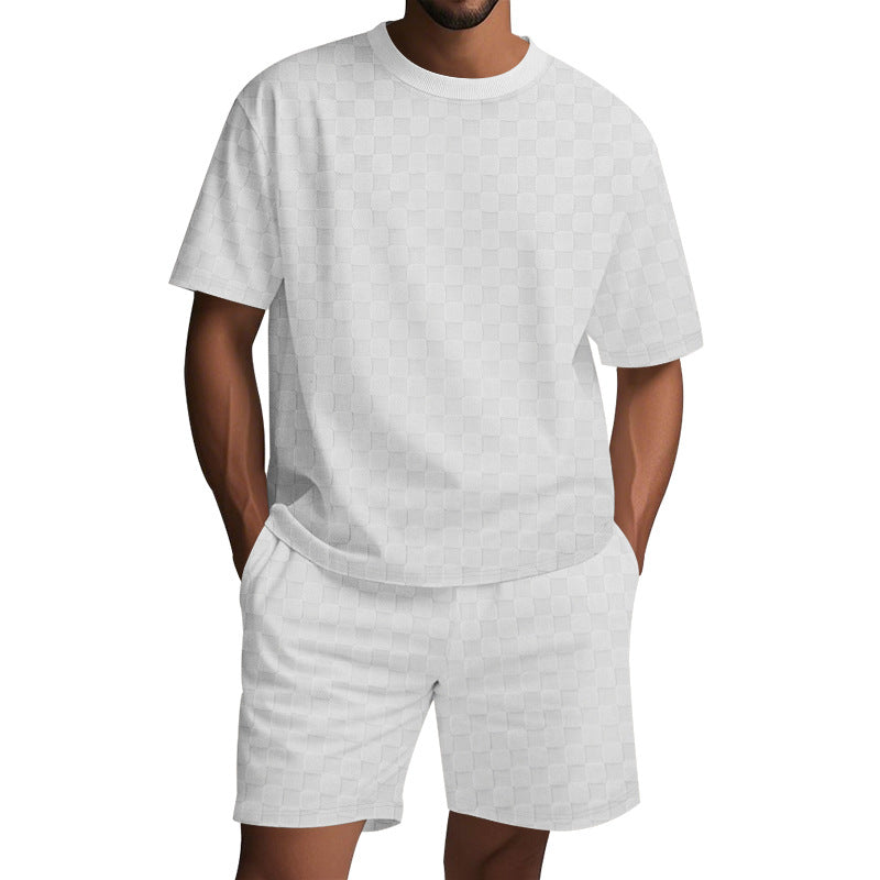 Damen Freizeit-Set mit strukturiertem T-Shirt und Shorts R&B