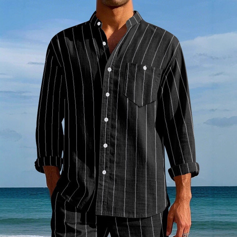 Herren Hemd mit modernem Streifenmuster R&B