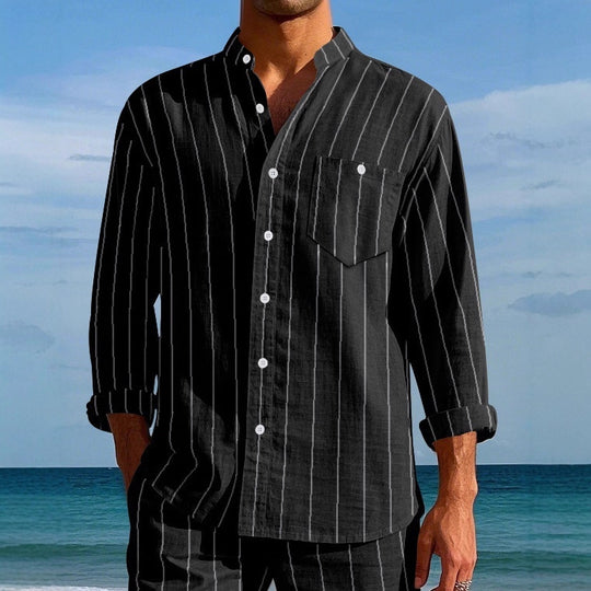 Herren Hemd mit modernem Streifenmuster R&B