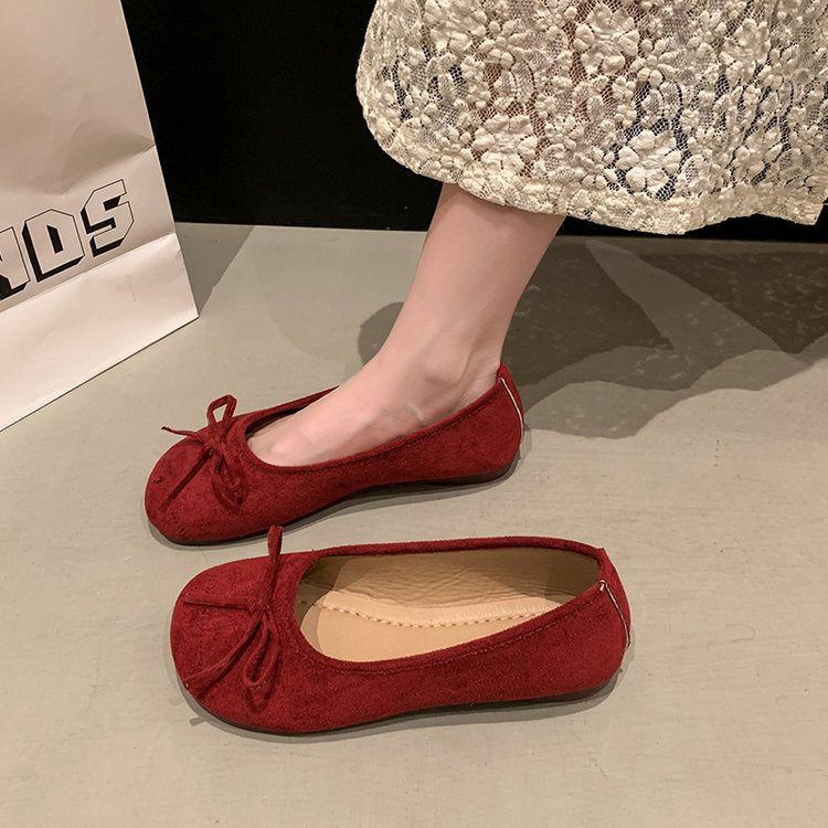 Damen klassische Ballerinas mit dekorativem Schleifenakzent R&B