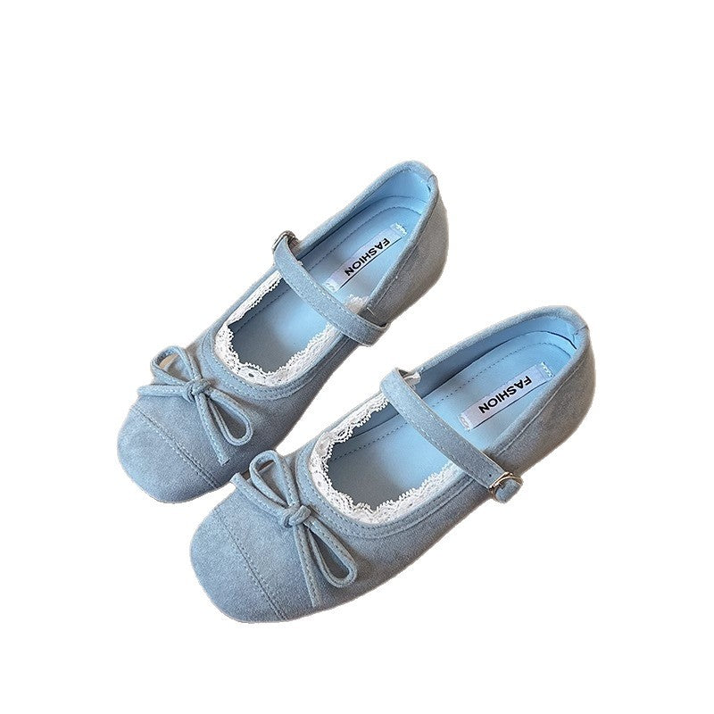 Damen Ballerinas mit verstellbarem Riemen und zarten Spitzendetails R&B