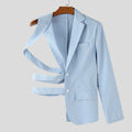 Damen nan asymmetrischer Blazer mit Riemendetails und Reverskragen R&B