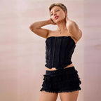 Damen Rüschen-Shorts mit elastischem Bund und verspieltem Design R&B