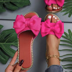 Damen Flip-Flops mit dekorativem Schleifen-Design und rutschfester Sohle R&B