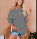 Damen Oversized Sweatshirt mit Schulterdesign R&B