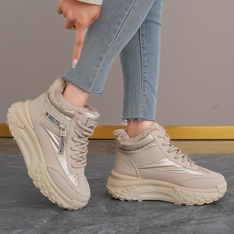 Damen High-Top Sneakers mit isolierendem Fleece-Futter und rutschfester Laufsohle R&B