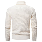 Herren Strickpullover mit hohem Kragen und strukturierter Oberfläche R&B