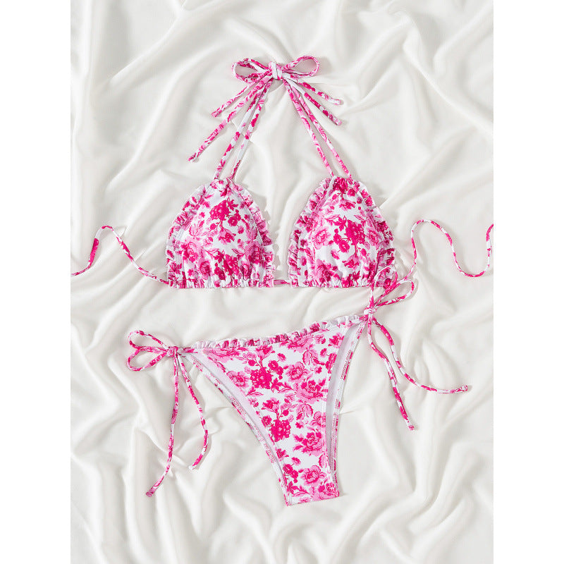 Damen Triangel-Bikini mit verspieltem Rüschen-Design R&B