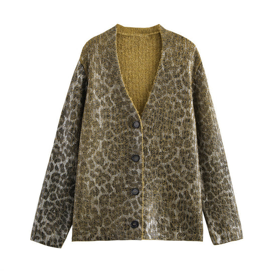 Damen Kuschelige Strickjacke mit animalischem Muster R&B