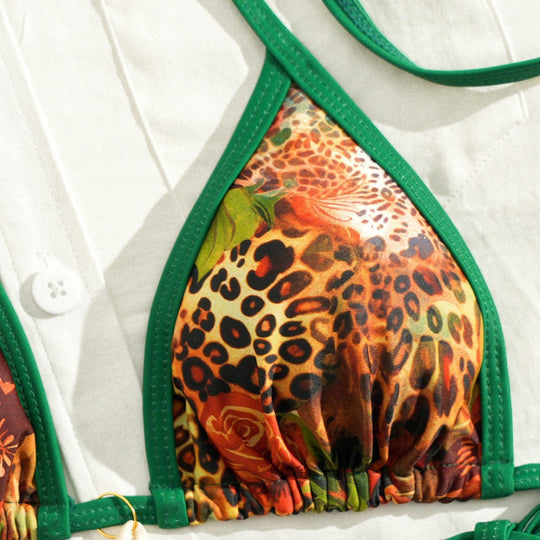 Damen Triangel-Bikini mit floralen Mustern R&B