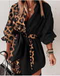 Damen Trendige Tunika mit Leopardenmuster R&B