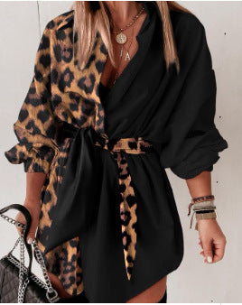 Damen Trendige Tunika mit Leopardenmuster R&B