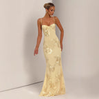 Damen Elegantes Abendkleid mit floralem Spitzenmotiv und tailliertem Schnitt R&B