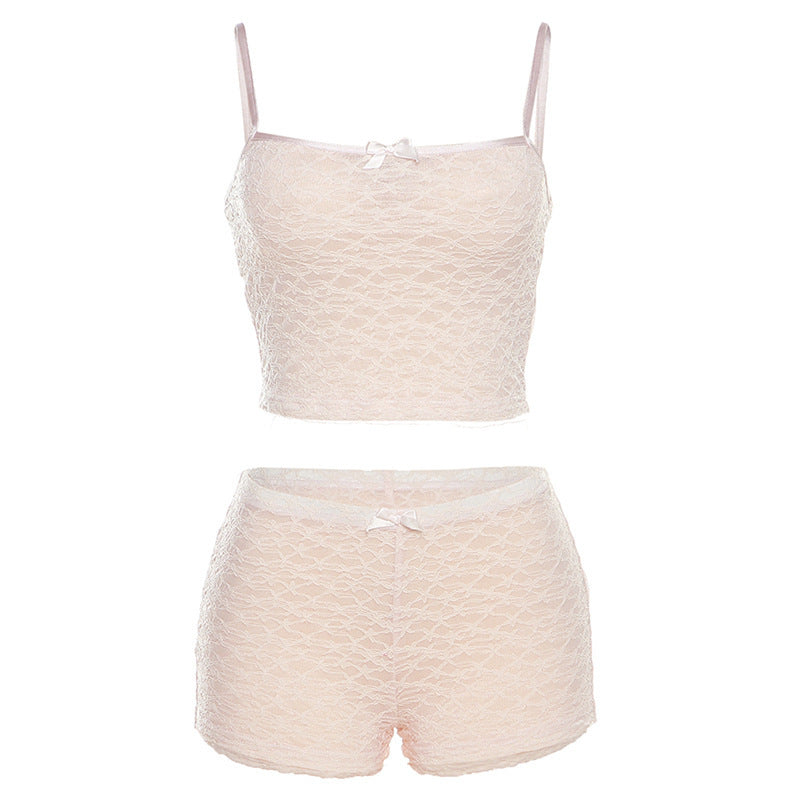 Damen Loungewear Set aus zartem Spitzenmaterial R&B