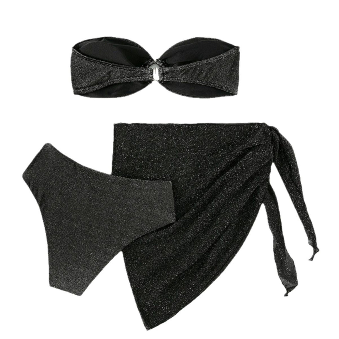 Damen Glamouröser Bandeau-Bikini mit Glitzer-Details R&B