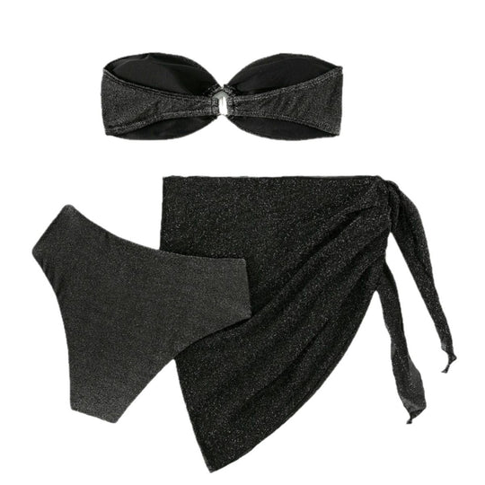 Damen Glamouröser Bandeau-Bikini mit Glitzer-Details R&B