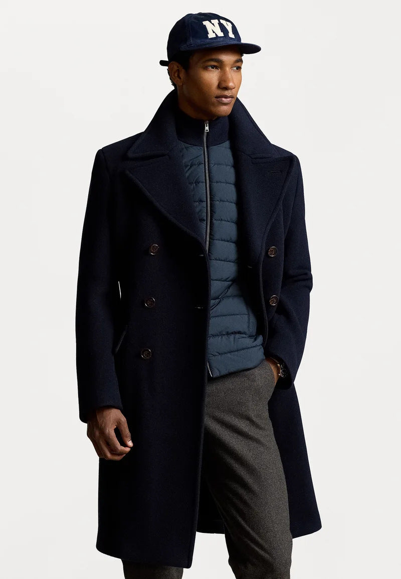 Herren eleganter klassischer Übercoat mit herausnehmbarer Weste