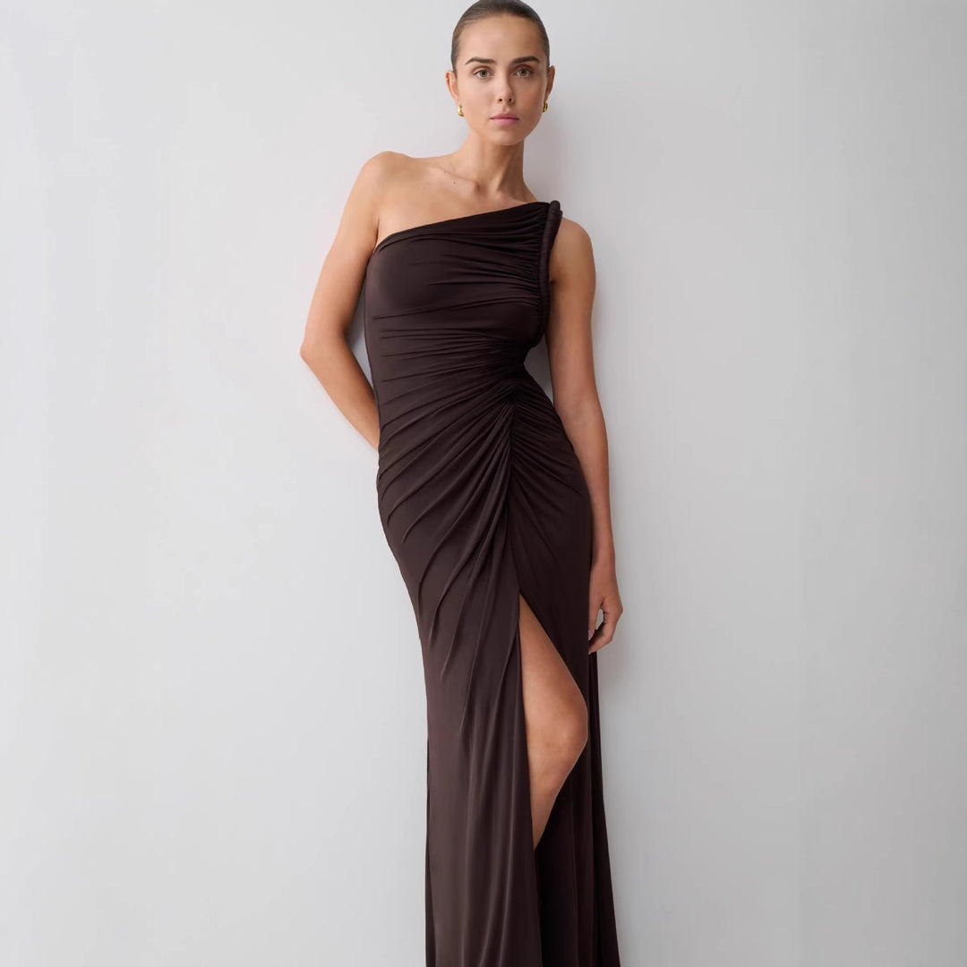 Damen Elegantes Wickelkleid mit asymmetrischem Schnitt R&B