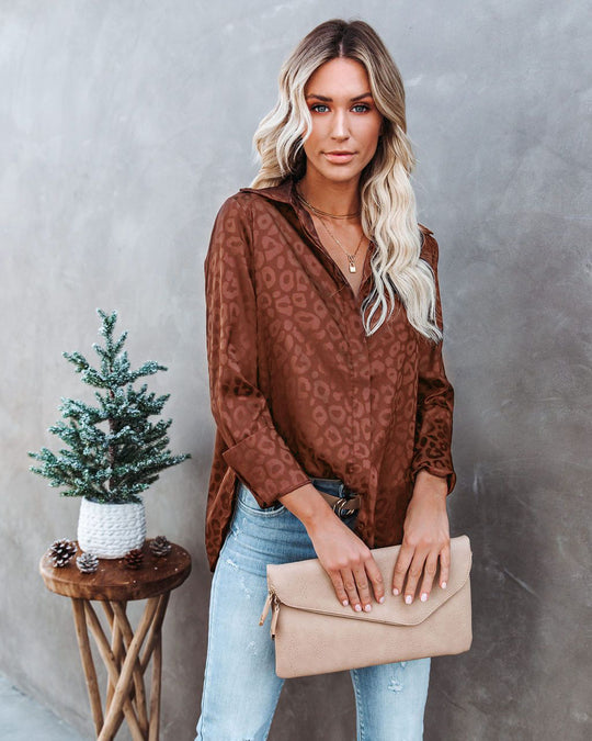 Damen Elegante Bluse mit feinem Strukturmuster und durchgehendem Knopfverschluss R&B