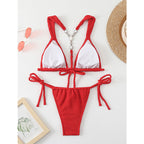 Damen Triangelbikini mit raffinierten Knoten und hochwertigem Häkel-Design R&B