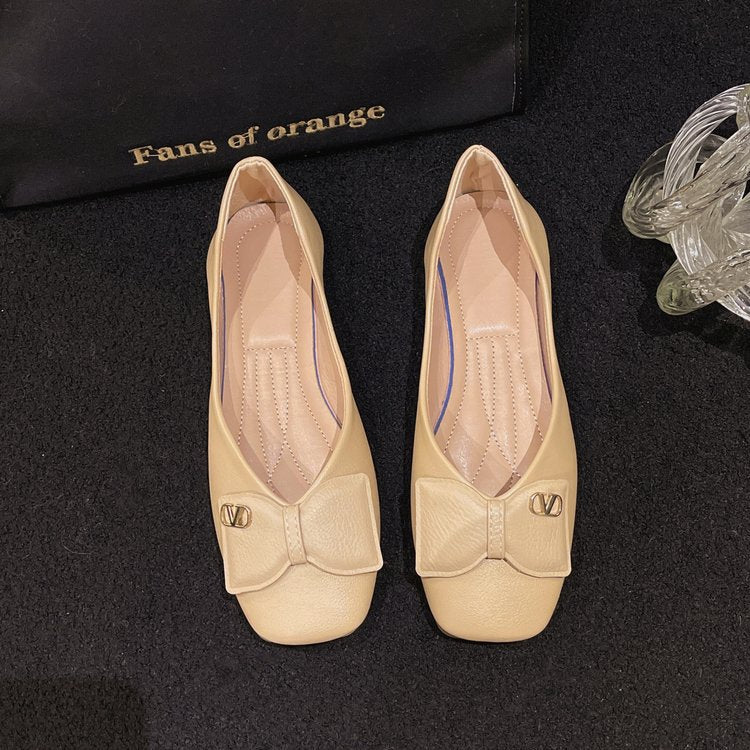 Damen elegante Ballerinas mit perlmuttfarbenem Akzent R&B