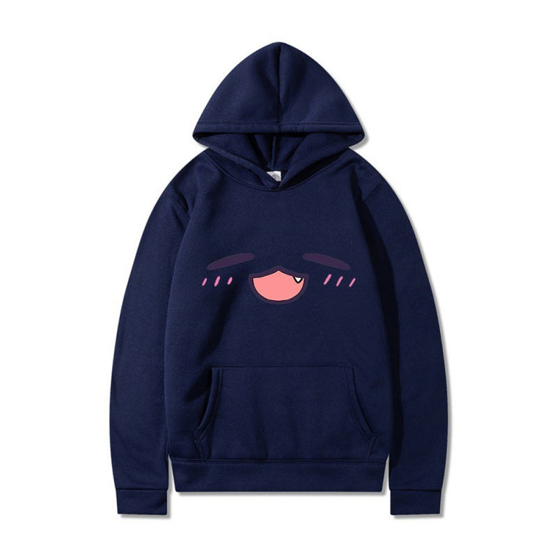 Damen Kapuzenpullover mit fröhlichem Cartoon-Gesicht und bequemer Passform R&B