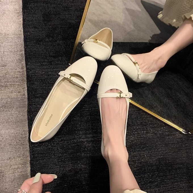 Damen Ballerina-Schuhe mit elegantem Riemendesign und modischen Akzenten