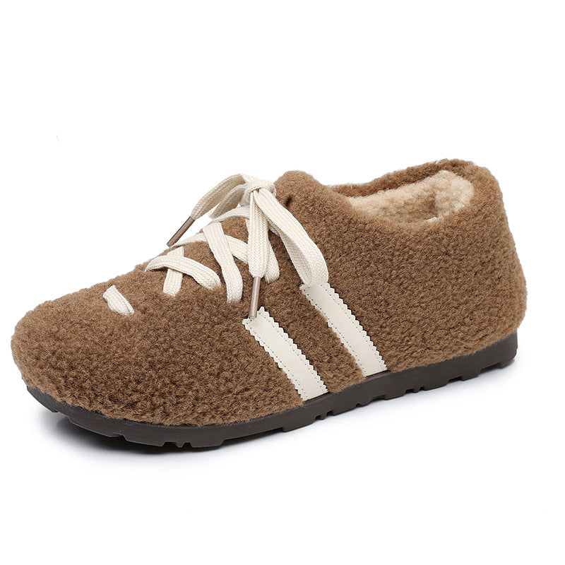 Damen Komfortable und warme Fleece-Hausschuhe mit rutschfester Sohle R&B