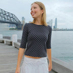 Damen Polka-Dot Langarmshirt mit bequemem Schnitt und modischem Design R&B