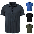 Herren Poloshirt mit modernem Schnürdesign und hochwertiger Baumwollqualität