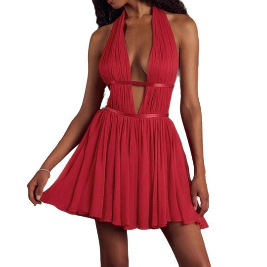 Damen Spielend schönes Minikleid mit tiefem V-Ausschnitt und raffinierten Rüschendetails R&B