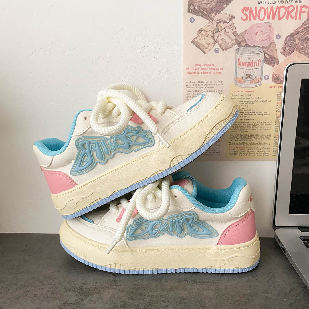 Damen Bequeme Sneakers mit buntem Design und atmungsaktiven Details R&B