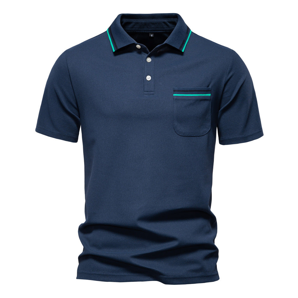 Herren Poloshirt mit modernem Streifenakzent und samtweichem Gewe