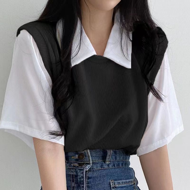Damen Shirt mit modischem Layering-Effekt und bequemen Oversized-Schnitt