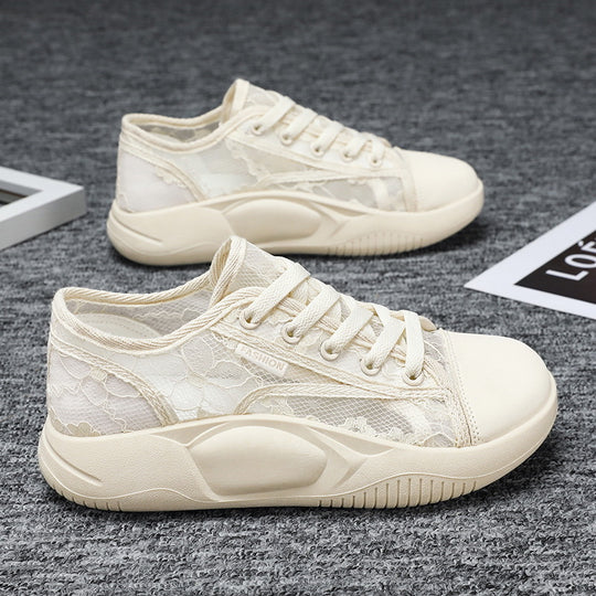 Damen Atmungsaktive Freizeitsneaker mit floralem Design und flexibler Sohle R&B
