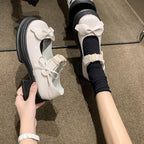 Damen Komfortable Schnürschuhe mit modischen Schleifen und robustem Profil R&B