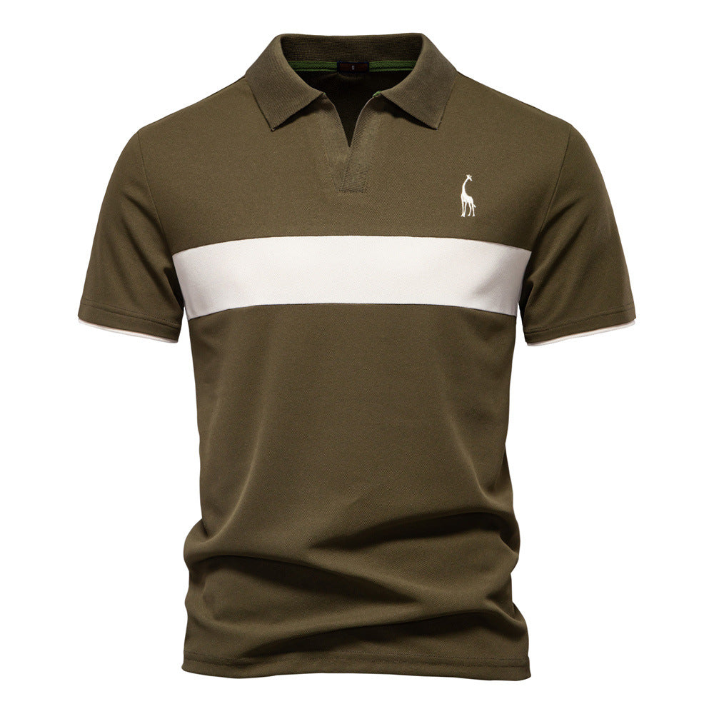 Herren Poloshirt mit modernem Blockdesign und hochwertiger Baumwollmischung R&B