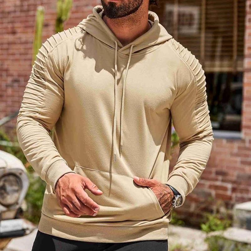 Herren Sport-Hoodie mit innovativer Textur und funktionalem Schnitt R&B