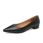 Damen elegante spitze Ballerinas mit bequemem Blockabsatz