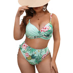Damen Bikini-Set mit verstellbaren Trägern und hohem Bund R&B
