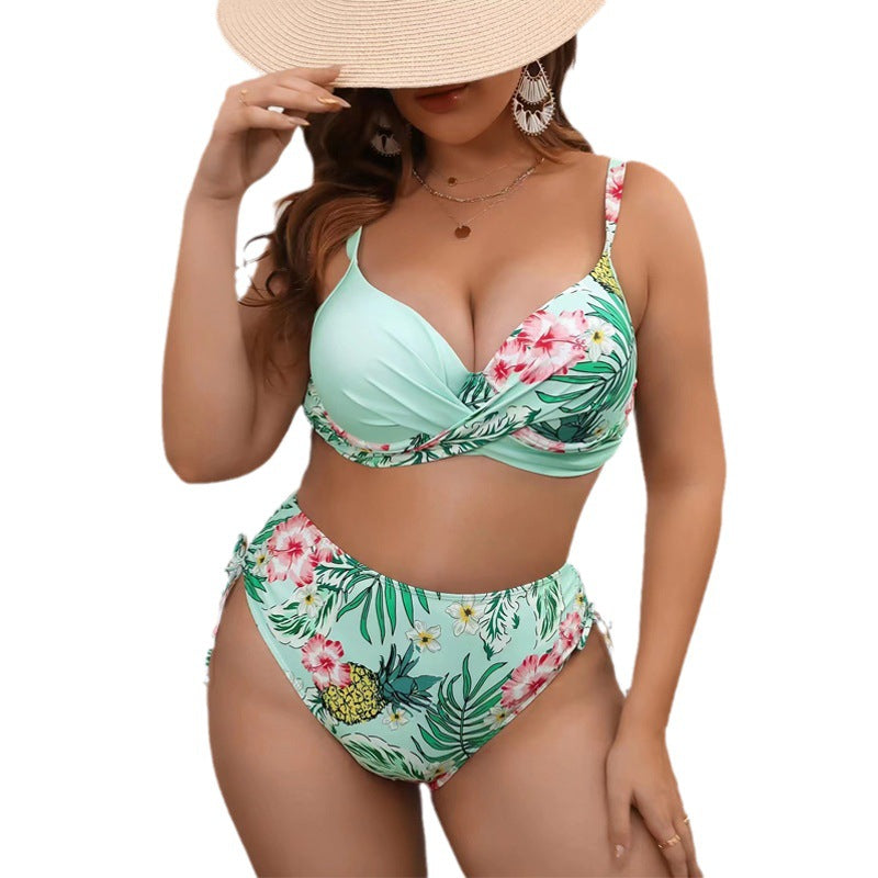 Damen Bikini-Set mit verstellbaren Trägern und hohem Bund R&B